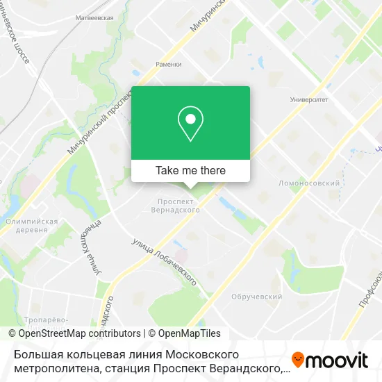 Большая кольцевая линия Московского метрополитена, станция Проспект Верандского map