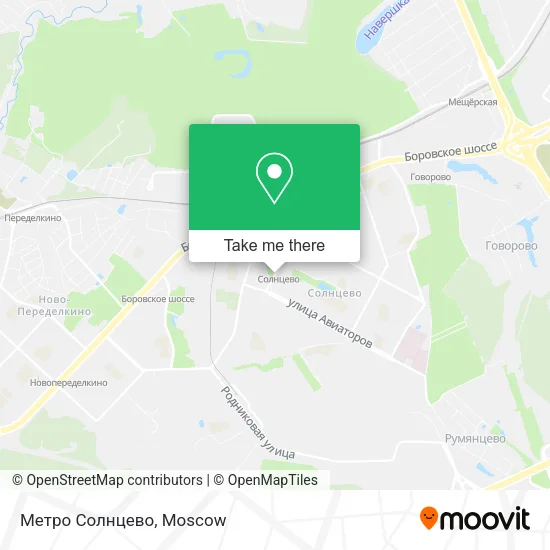 Метро Солнцево map