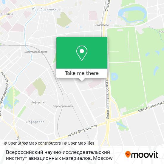 Всероссийский научно-исследовательский институт авиационных материалов map