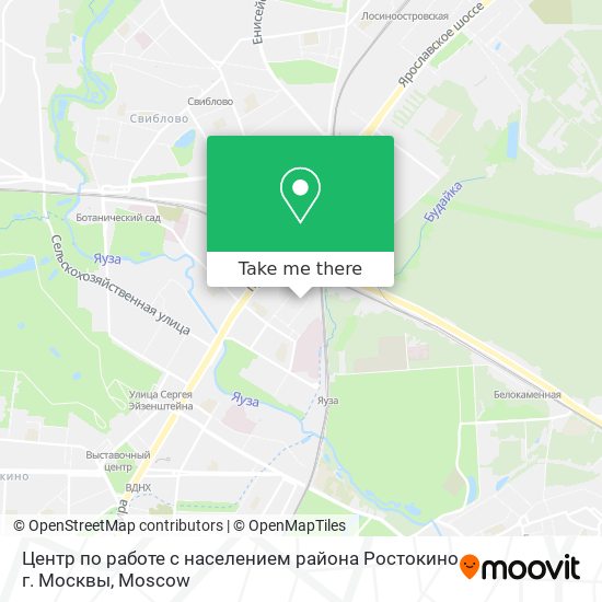 Центр по работе с населением района Ростокино г. Москвы map