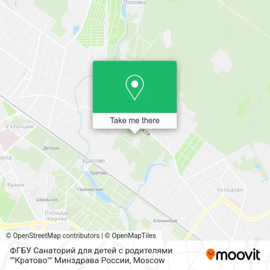 ФГБУ Санаторий для детей с родителями ""Кратово"" Минздрава России map