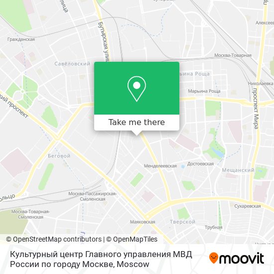 Культурный центр Главного управления МВД России по городу Москве map