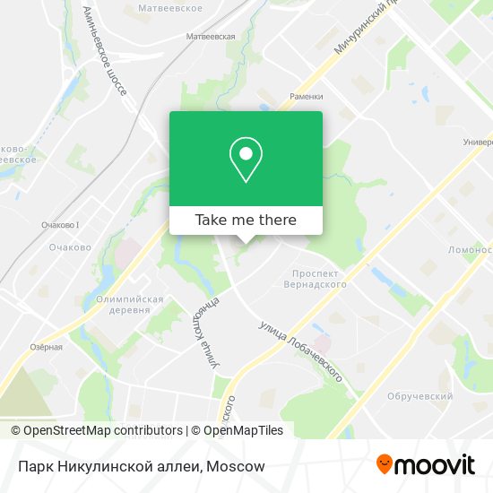 Парк Никулинской аллеи map