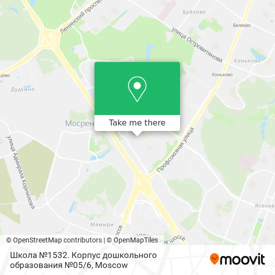 Школа №1532. Корпус дошкольного образования №05 / 6 map