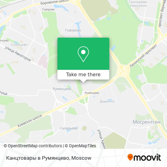 Канцтовары в Румянцево map