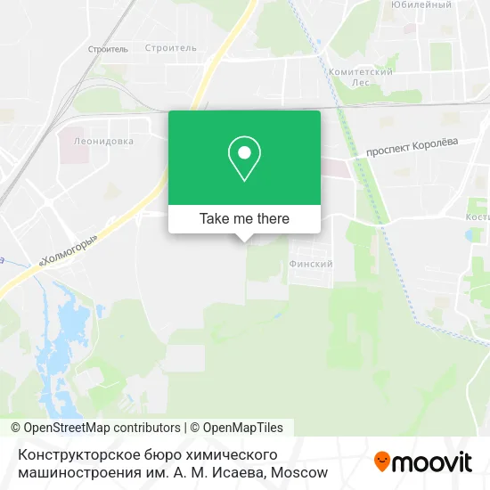 Конструкторское бюро химического машиностроения им. А. М. Исаева map