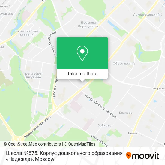 Школа №875. Корпус дошкольного образования «Надежда» map