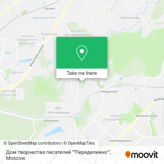 Дом творчества писателей ""Переделкино"" map