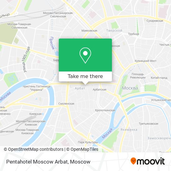 Pentahotel Moscow Arbat map