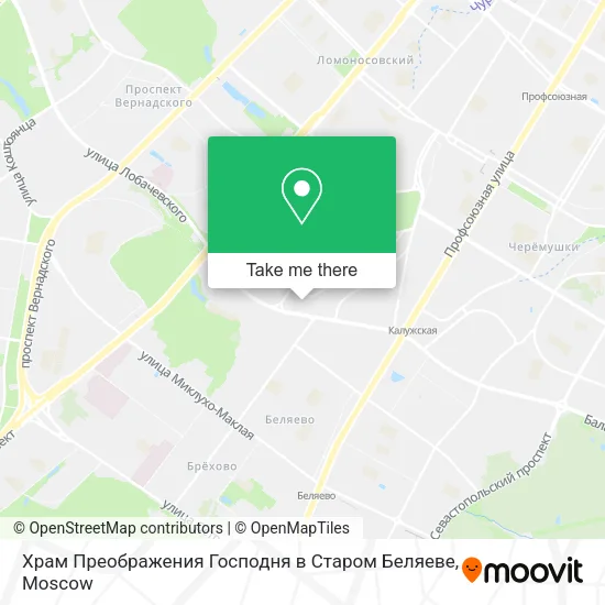 Храм Преображения Господня в Старом Беляеве map