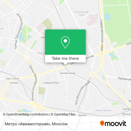 Метро «Авиамоторная» map