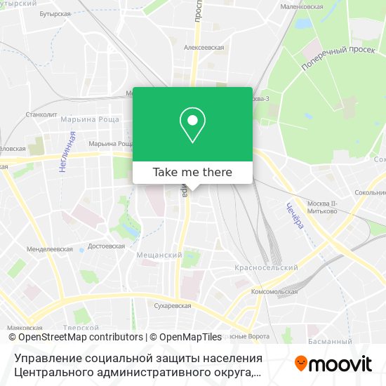 Управление социальной защиты населения Центрального административного округа map