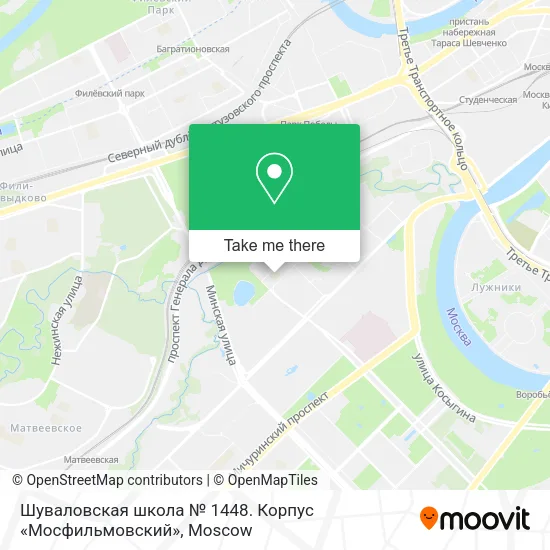 Шуваловская школа № 1448. Корпус «Мосфильмовский» map
