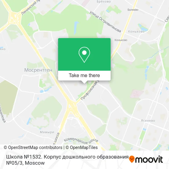 Школа №1532. Корпус дошкольного образования №05 / 3 map