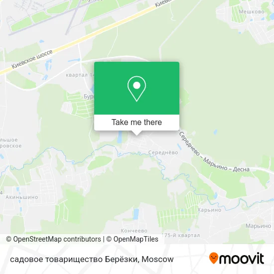 садовое товарищество Берёзки map
