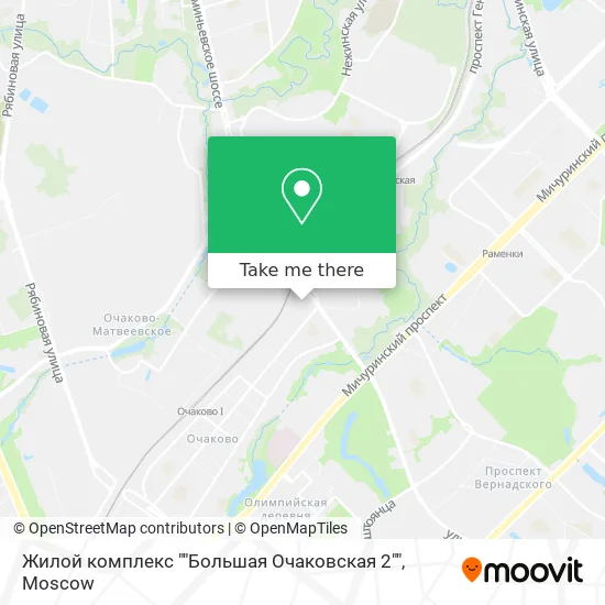Жилой комплекс ""Большая Очаковская 2"" map