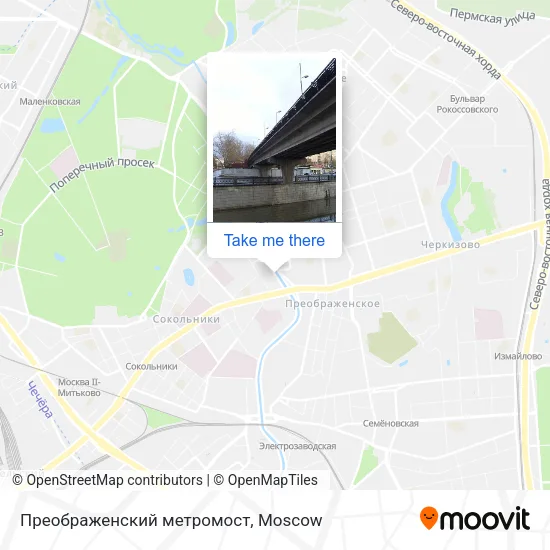 Преображенский метромост map