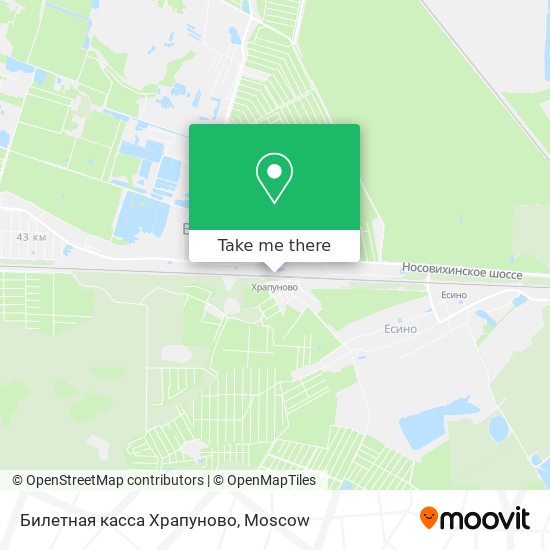 Билетная касса Храпуново map