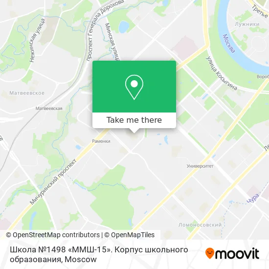 Школа №1498 «ММШ-15». Корпус школьного образования map