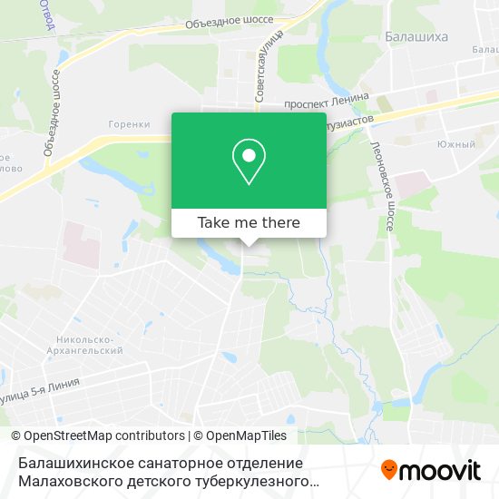 Балашихинское санаторное отделение Малаховского детского туберкулезного санатория map