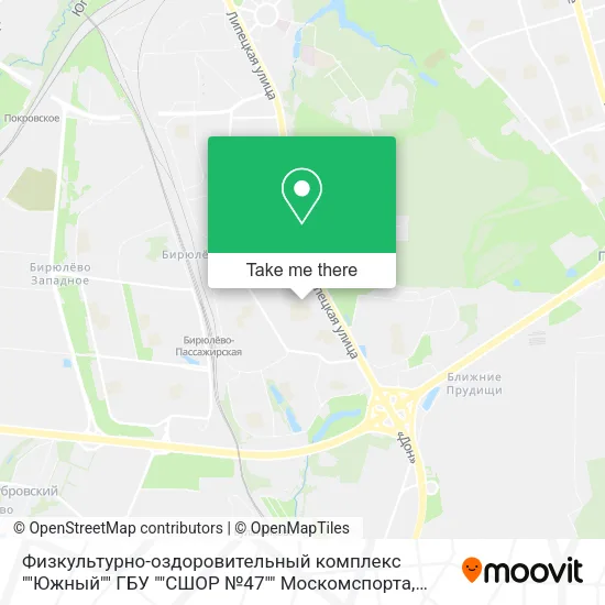 Физкультурно-оздоровительный комплекс ""Южный"" ГБУ ""СШОР №47"" Москомспорта map