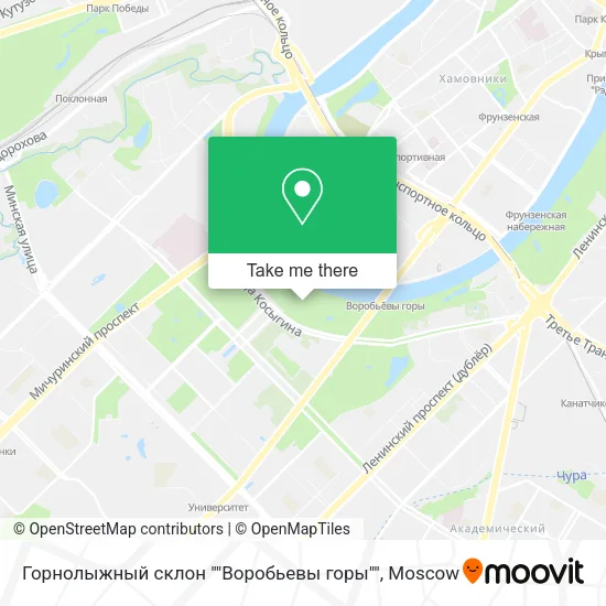 Горнолыжный склон ""Воробьевы горы"" map