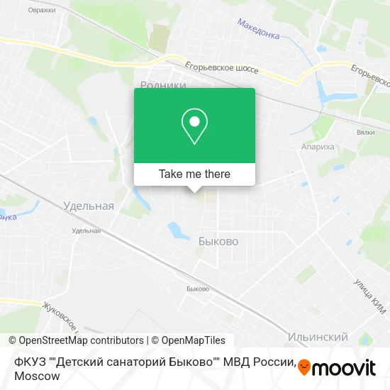 ФКУЗ ""Детский санаторий Быково"" МВД России map