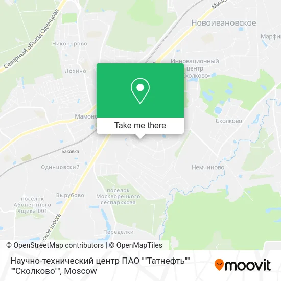 Научно-технический центр ПАО ""Татнефть"" ""Сколково"" map
