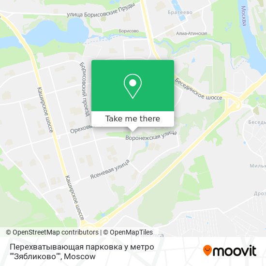 Перехватывающая парковка у метро ""Зябликово"" map