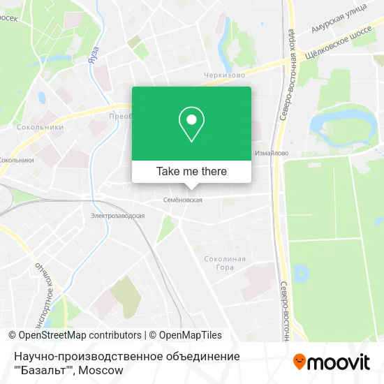 Научно-производственное объединение ""Базальт"" map