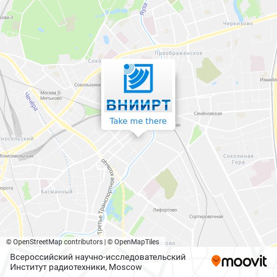 Всероссийский научно-исследовательский Институт радиотехники map