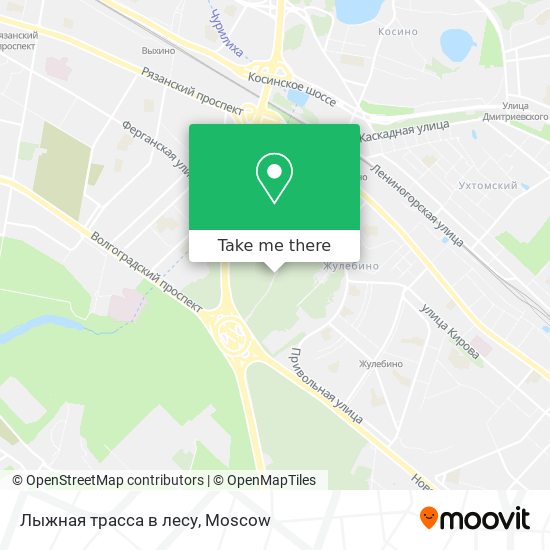 Лыжная трасса в лесу map