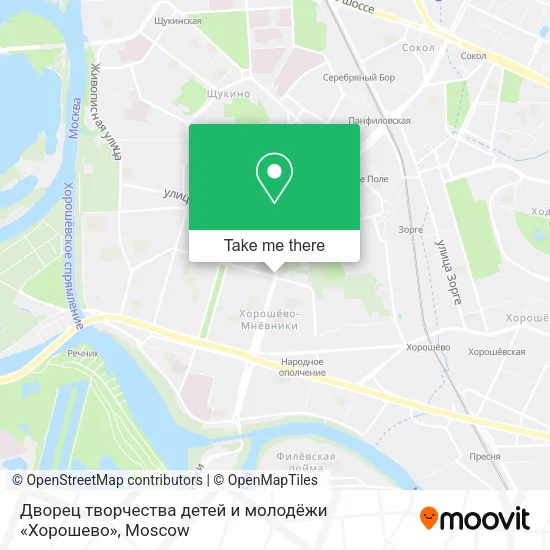 Дворец творчества детей и молодёжи «Хорошево» map
