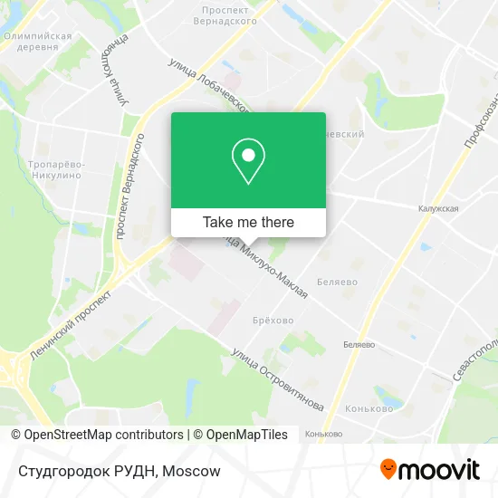 Студгородок РУДН map