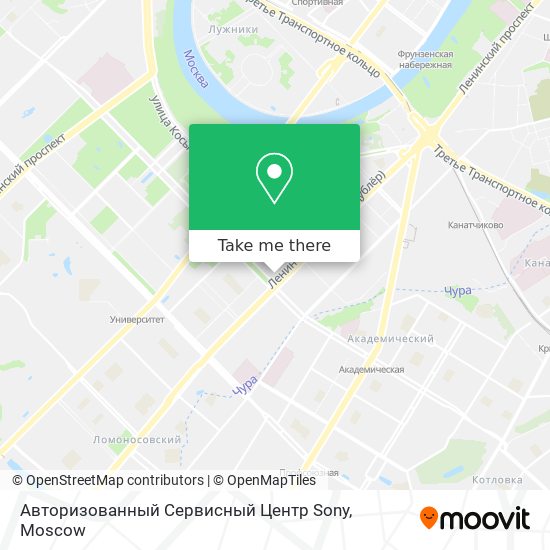 Авторизованный Сервисный Центр Sony map