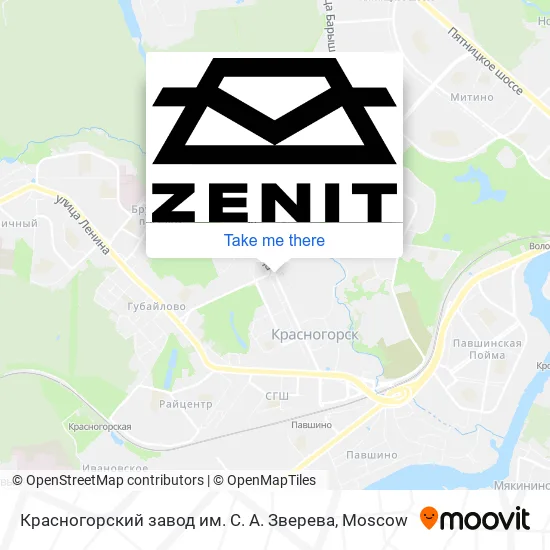 Красногорский завод им. С. А. Зверева map