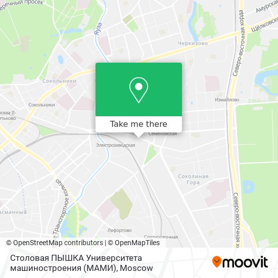 Столовая  ПЫШКА  Университета машиностроения (МАМИ) map