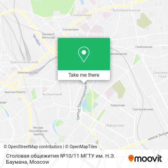 Столовая общежития №10 / 11 МГТУ им. Н.Э. Баумана map