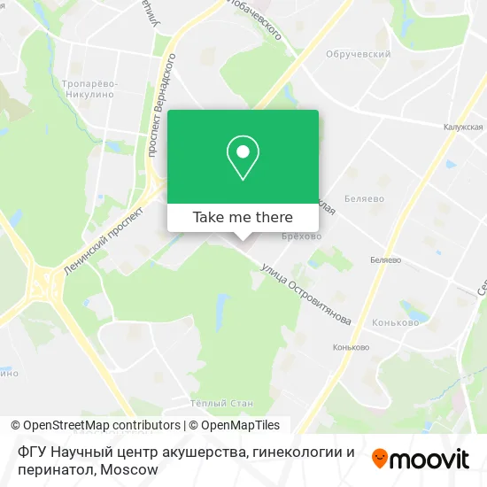 ФГУ  Научный центр акушерства, гинекологии и перинатол map