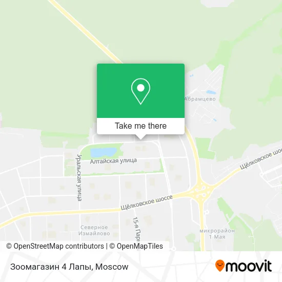 Зоомагазин 4 Лапы map