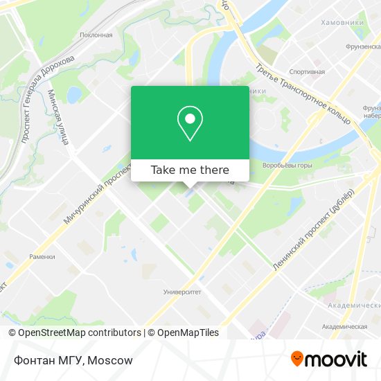 Фонтан МГУ map