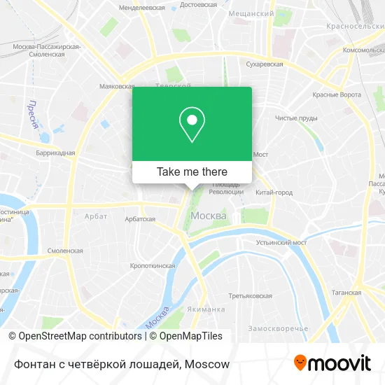 Фонтан с четвёркой лошадей map