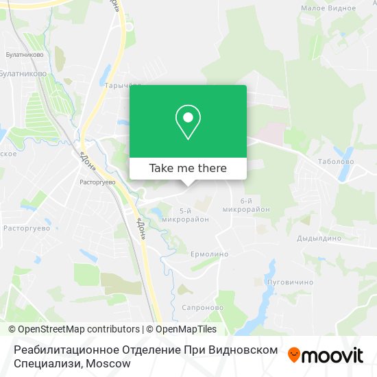 Реабилитационное Отделение При Видновском Специализи map