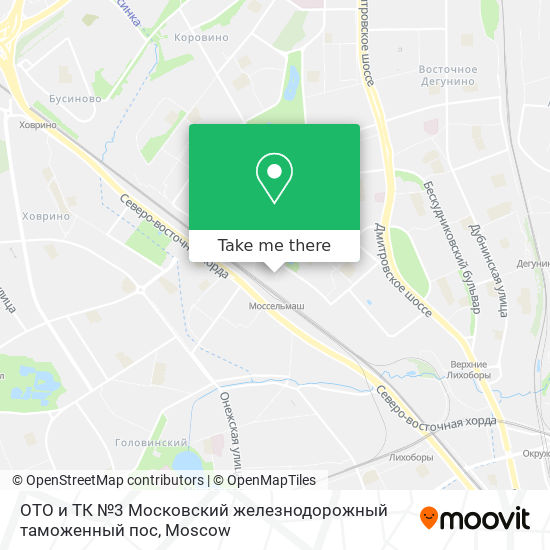 ОТО и ТК №3 Московский железнодорожный таможенный пос map