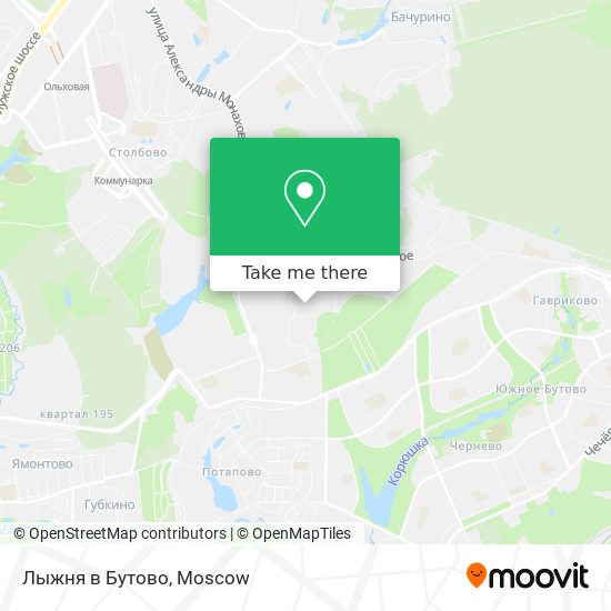 Лыжня в Бутово map