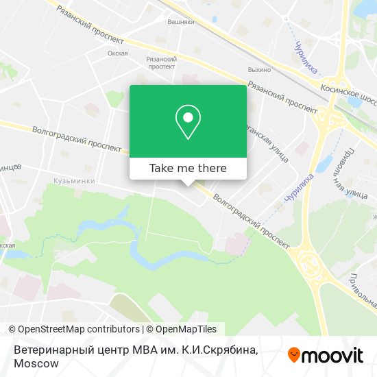 Ветеринарный центр МВА им. К.И.Скрябина map