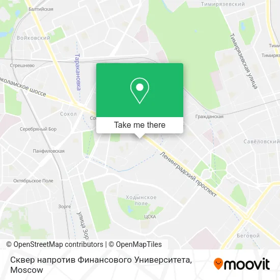 Сквер напротив Финансового Университета map