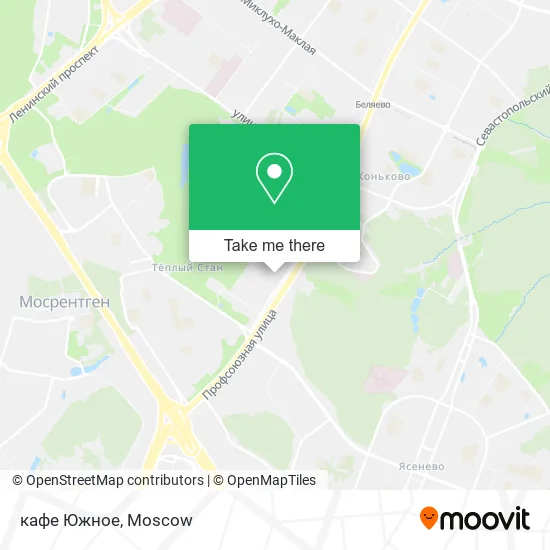 кафе Южное map