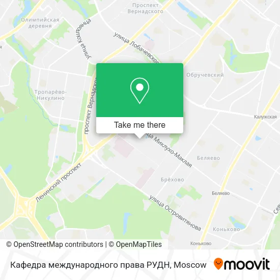 Кафедра международного права РУДН map