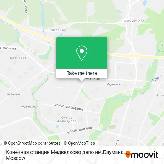 Конечная станция Медведково депо им.Баумана map